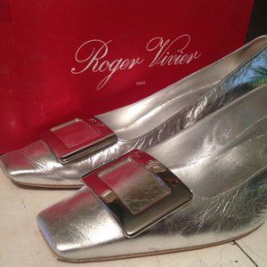 Roger Vivier Silver Belle Vivier Pumps Size 41